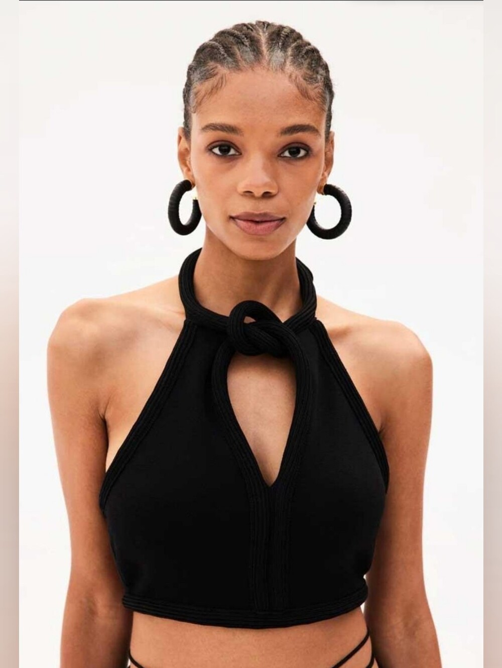 Cult Gaia Valerie Knitted Cropped Top Large